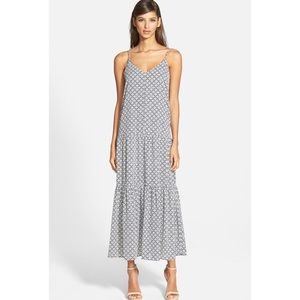 One State Navy Tiered Maxi Dress Small 4/6 NWT